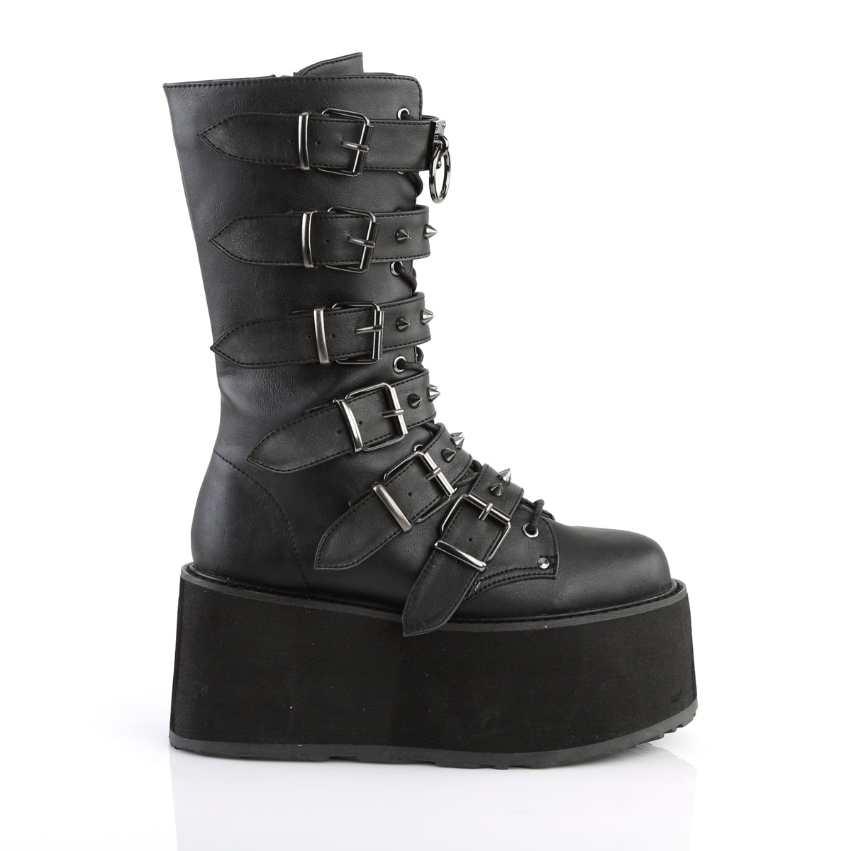 DemoniaCult Bottes de femmes DAMNED-225 Cuir végétalien BLK