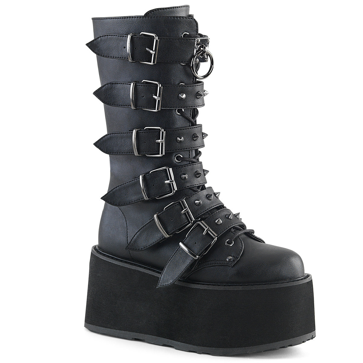 DemoniaCult Bottes de femmes DAMNED-225 Cuir végétalien BLK
