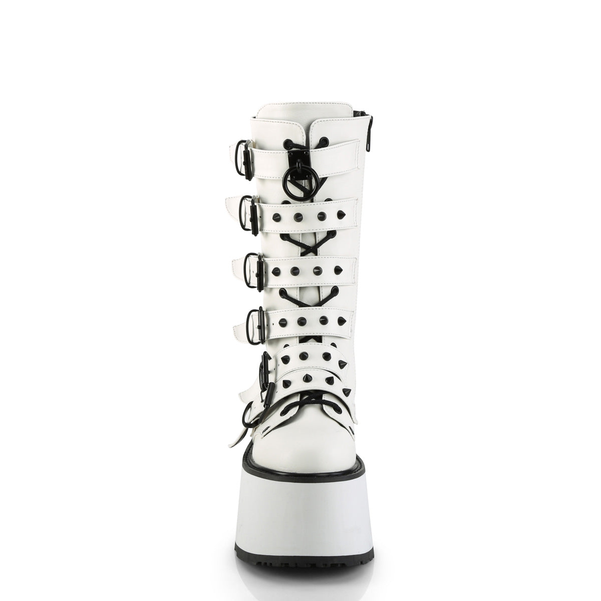 DemoniaCult Boots DAMNED-225 Wht Vegan Leather