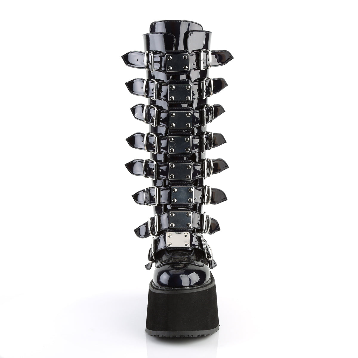 DemoniaCult Bottes de femmes DAMNED-318 Cuir végétalien Blk Hologram