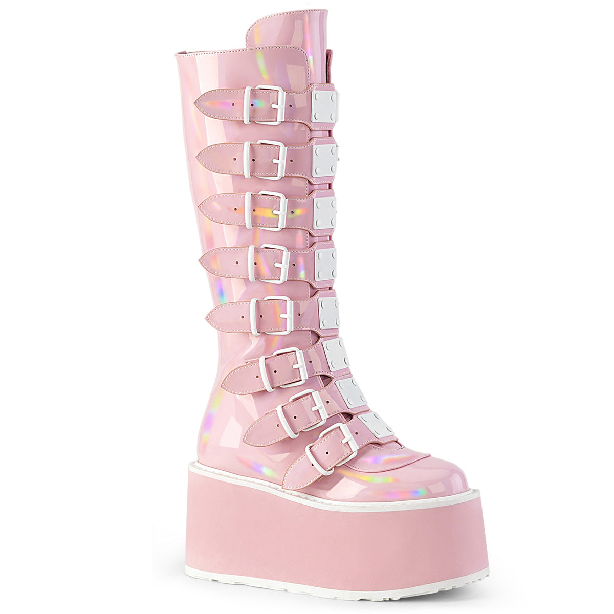 DemoniaCult Bottes DAMNED-318 B. Holo rose Pat