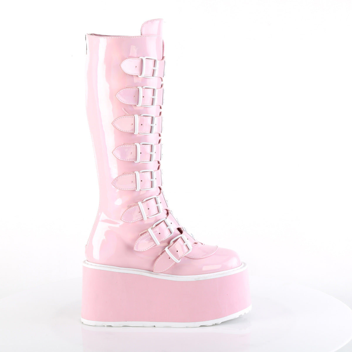 DemoniaCult Bottes DAMNED-318 B. Holo rose Pat