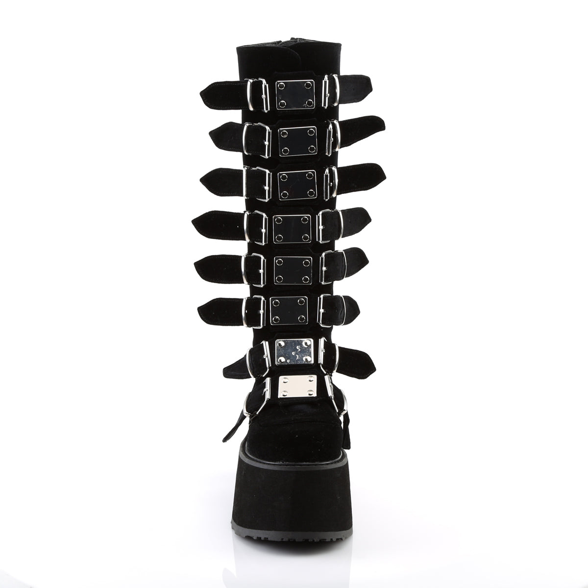 DemoniaCult Bottes de femmes DAMNED-318 Blk Velvet