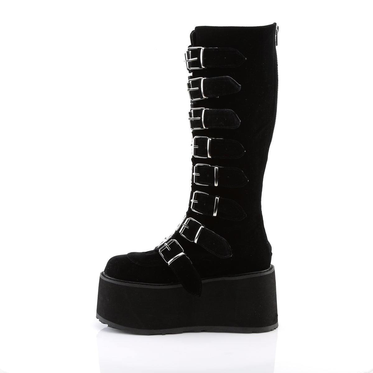 DemoniaCult Bottes de femmes DAMNED-318 Blk Velvet