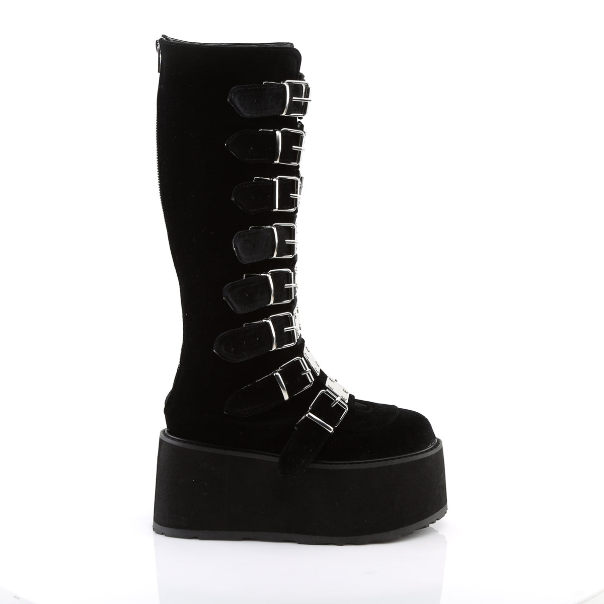 DemoniaCult Bottes de femmes DAMNED-318 Blk Velvet