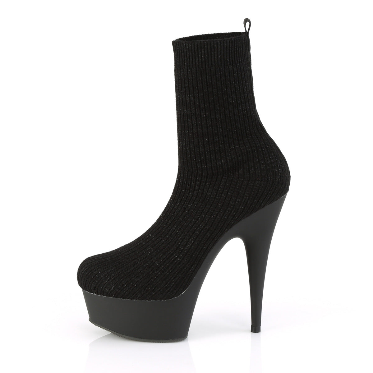 Pleaser Bottines pour femmes DELIGHT-1002-2 Blk Tableau tricoté / Blk Matte