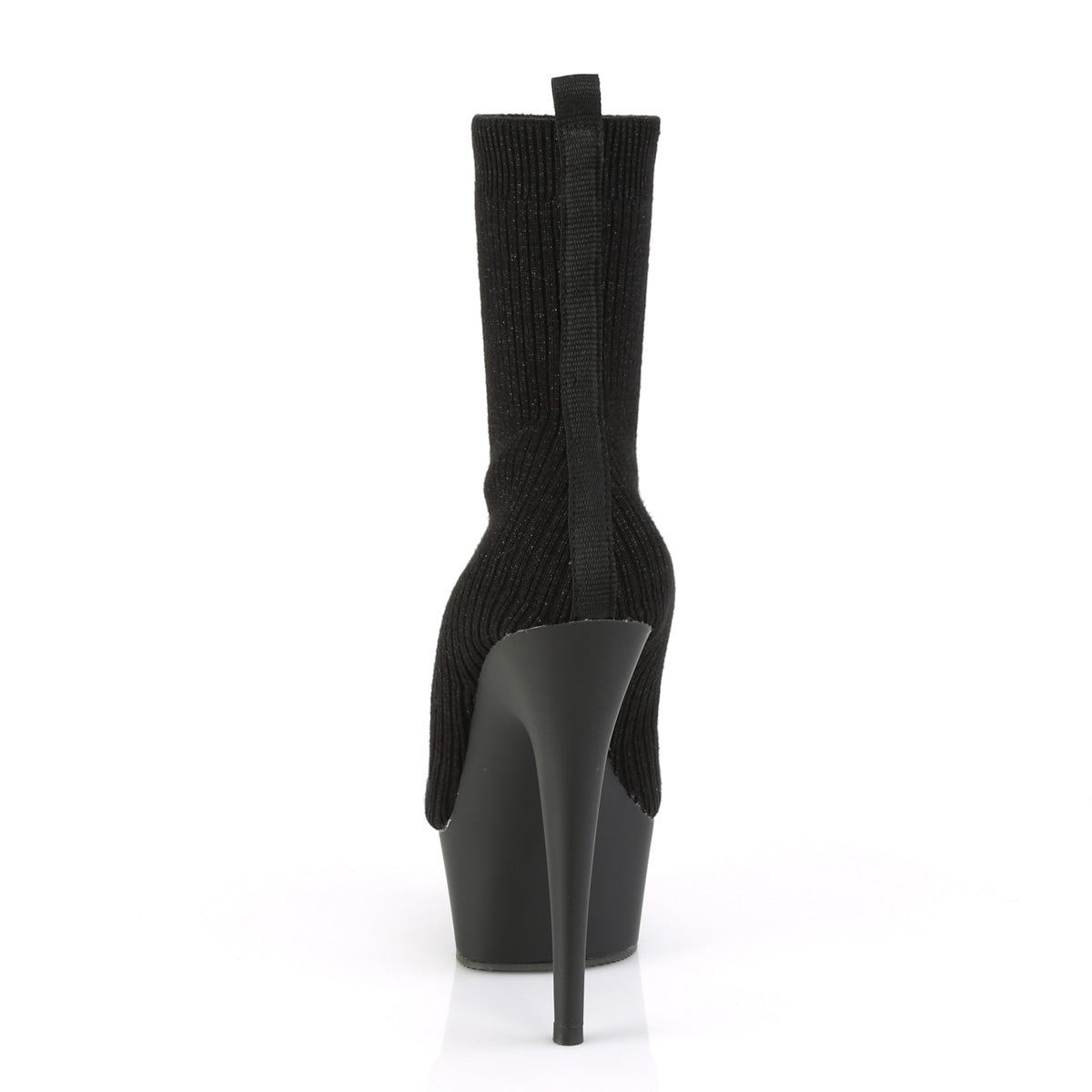 Pleaser Bottines pour femmes DELIGHT-1002-2 Blk Tableau tricoté / Blk Matte