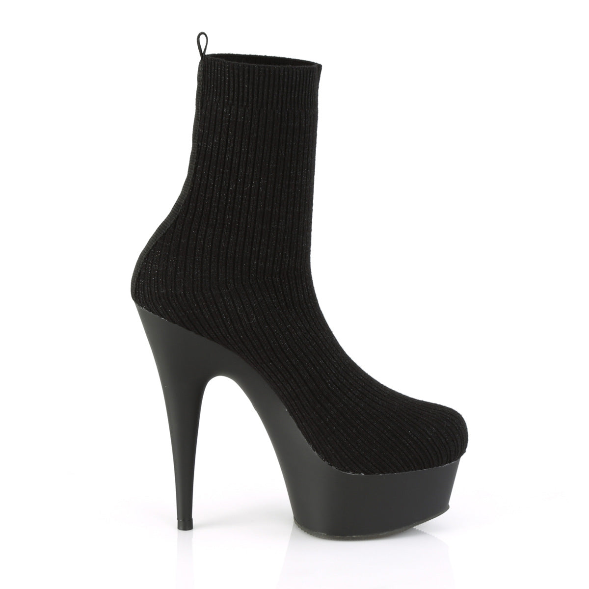 Pleaser Bottines pour femmes DELIGHT-1002-2 Blk Tableau tricoté / Blk Matte