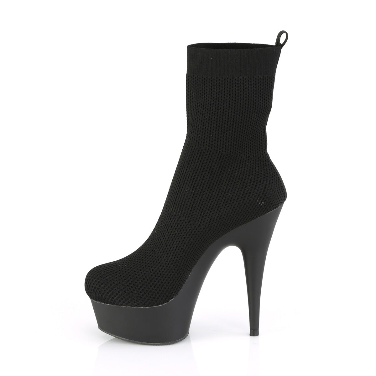 Pleaser Bottines pour femmes DELIGHT-1002 Tissu BLK / BLK MATTE