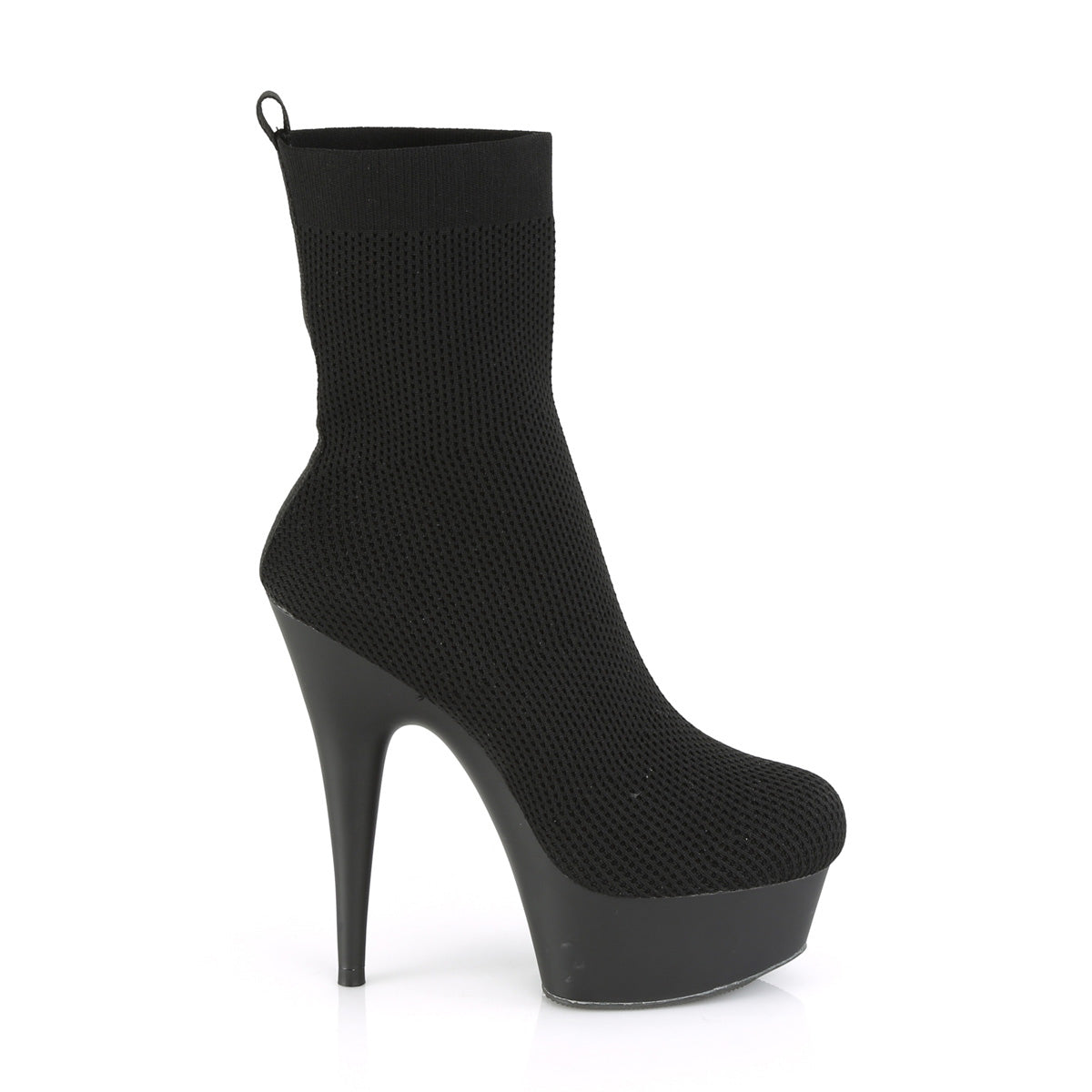 Pleaser Bottines pour femmes DELIGHT-1002 Tissu BLK / BLK MATTE