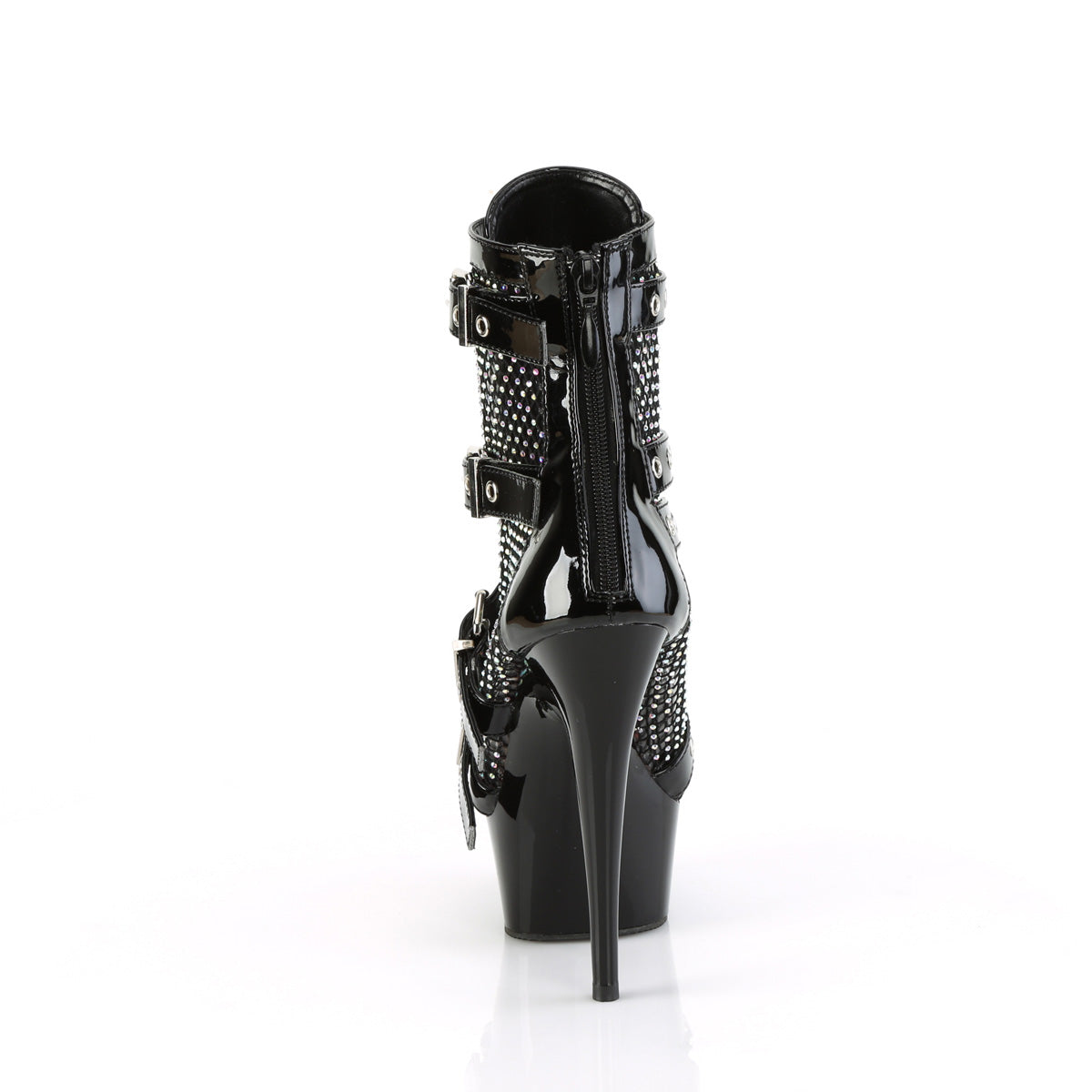 Pleaser Ankle Boots DELIGHT-1013RM Blk Pat-RS Mesh/Blk