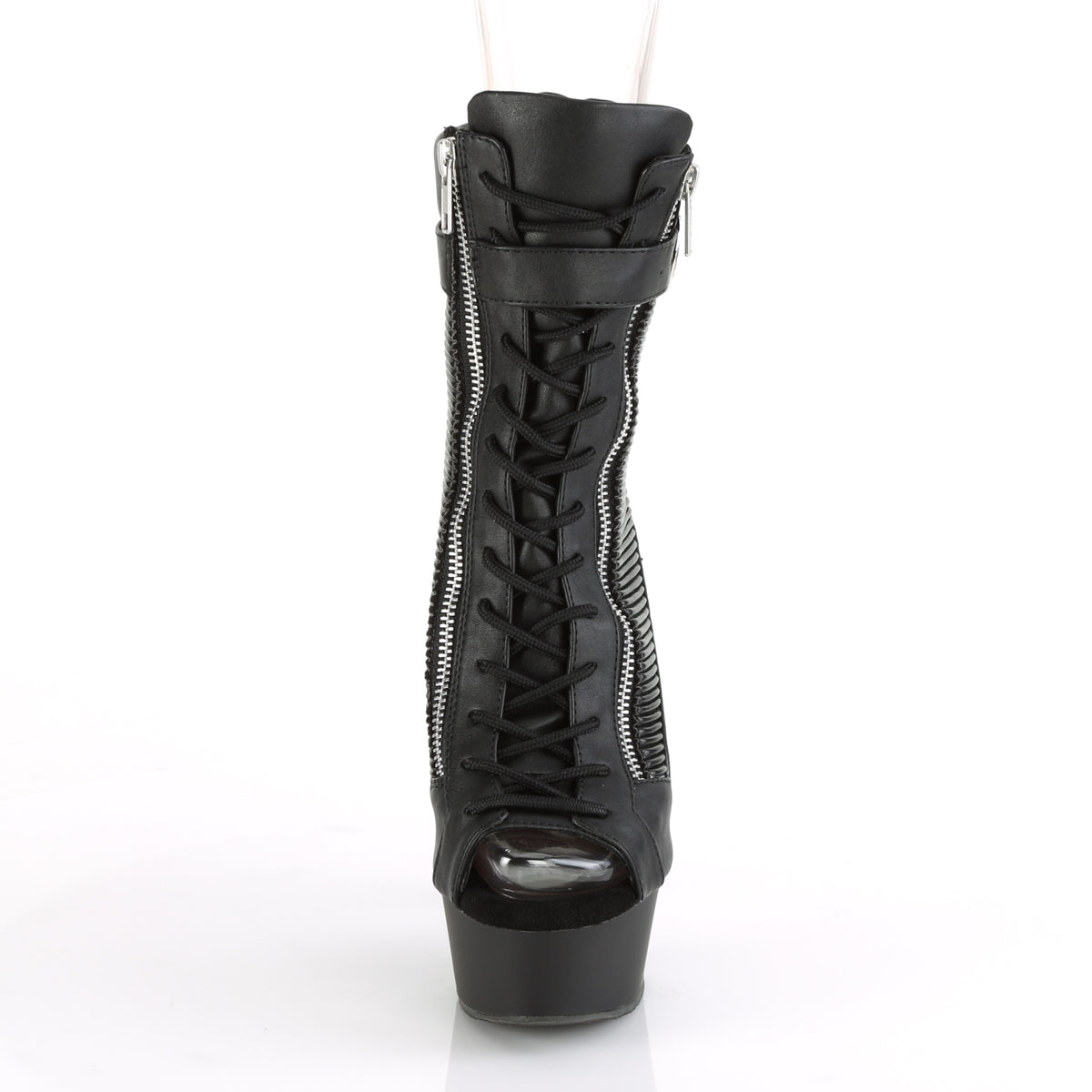 Pleaser Bottines pour femmes DELIGHT-1016-1 BLK FAUX CUIR / BLK MATTE