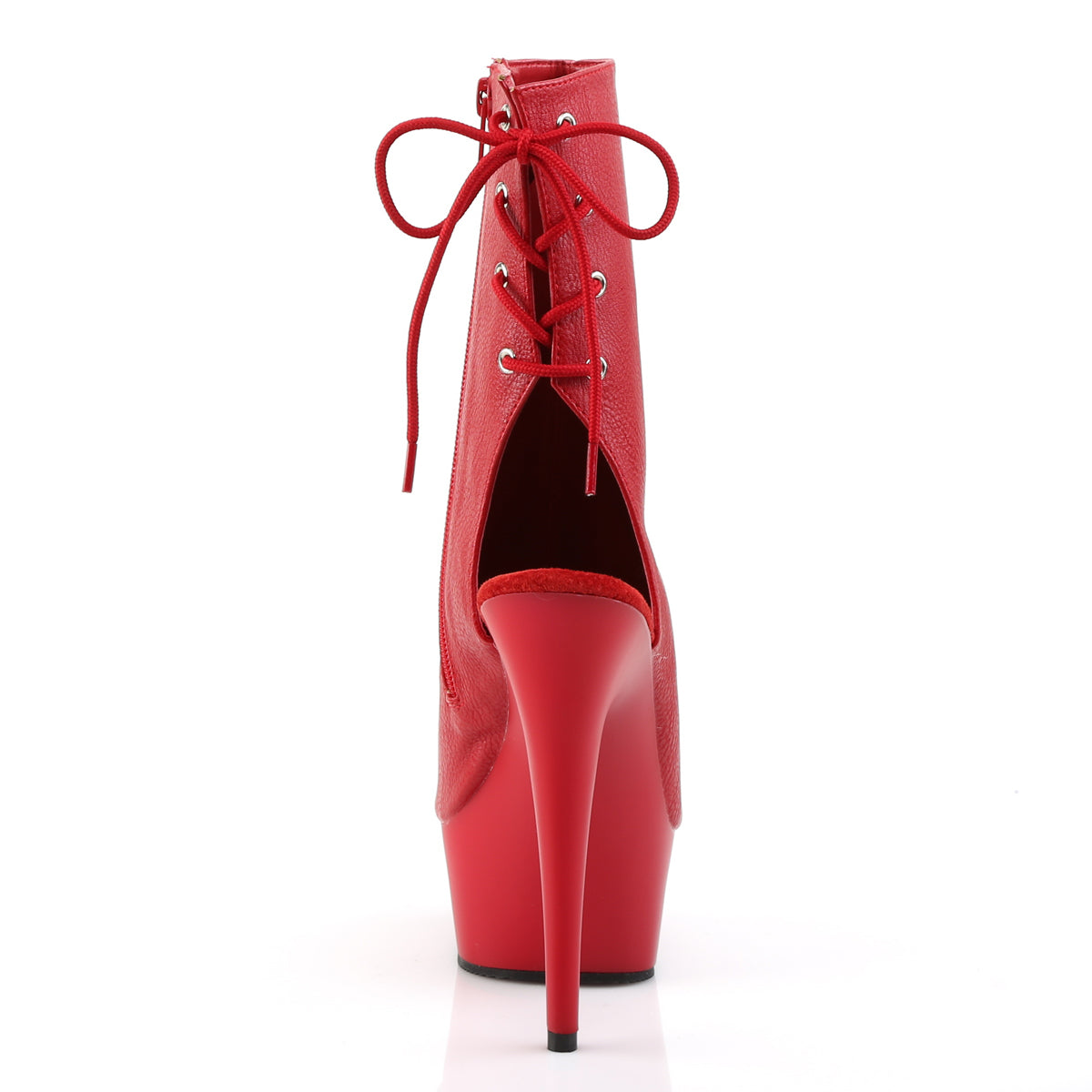 Pleaser Bottines pour femmes DELIGHT-1018 Cuir en faux rouge / rouge