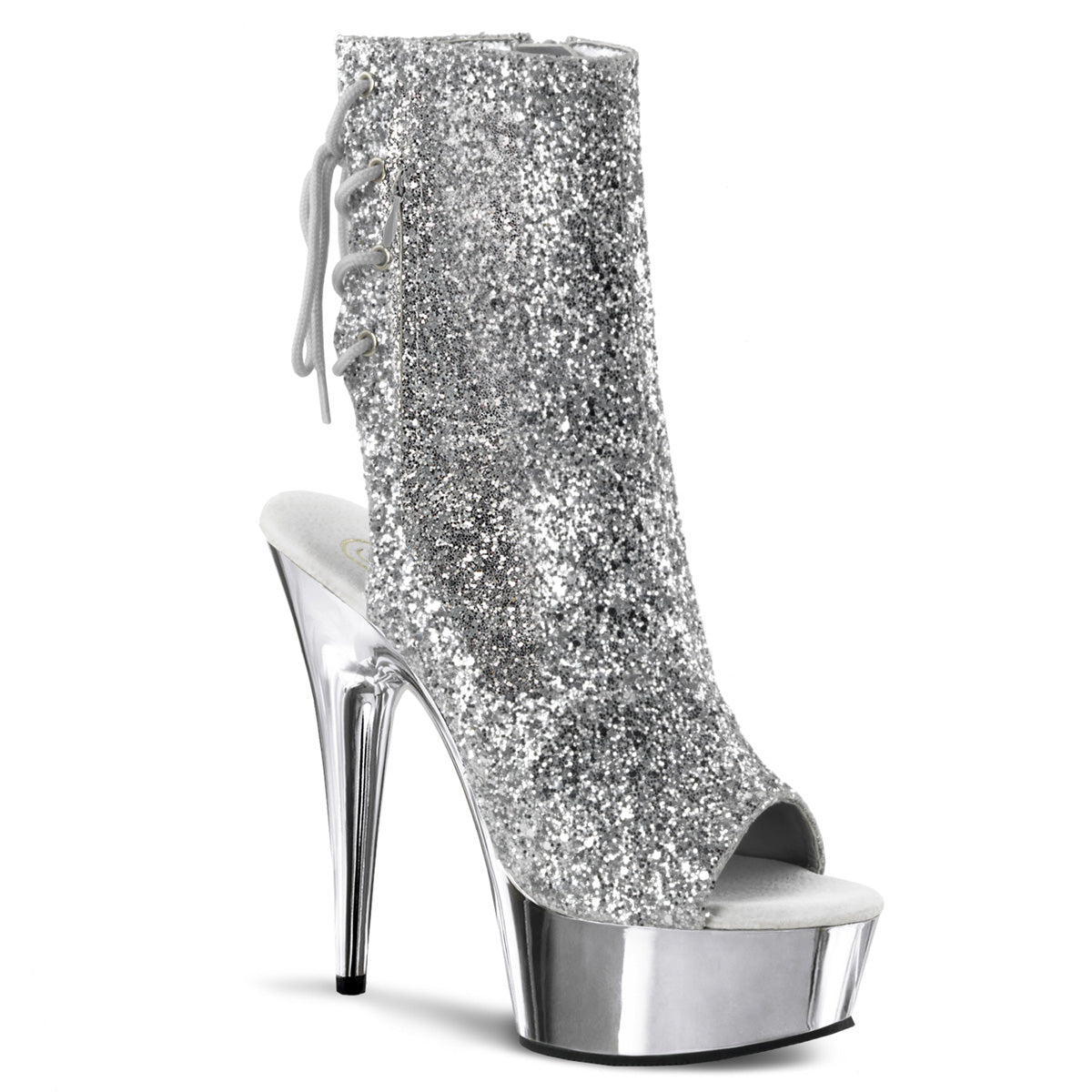 Pleaser Bottines pour femmes DELIGHT-1018g SLV GLTR / SLV Chrome