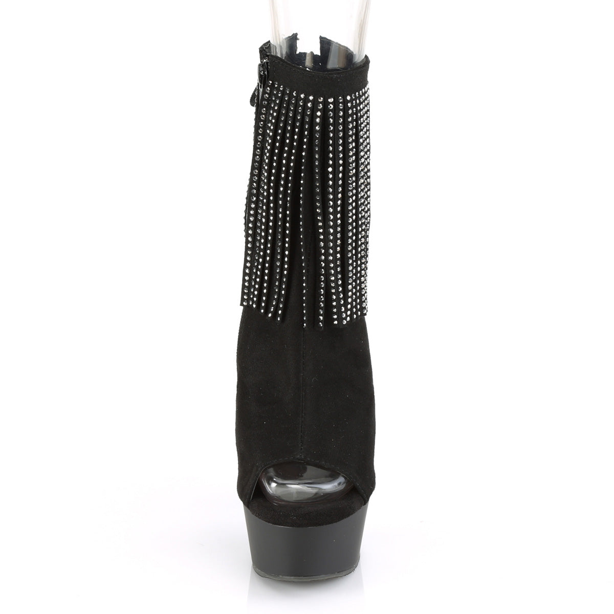 Pleaser Bottines pour femmes DELIGHT-1018RSF BLK FAUX SUDE / BLK MATTE