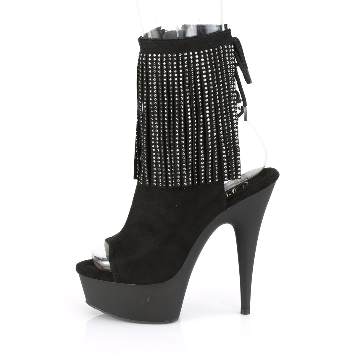 Pleaser Bottines pour femmes DELIGHT-1018RSF BLK FAUX SUDE / BLK MATTE