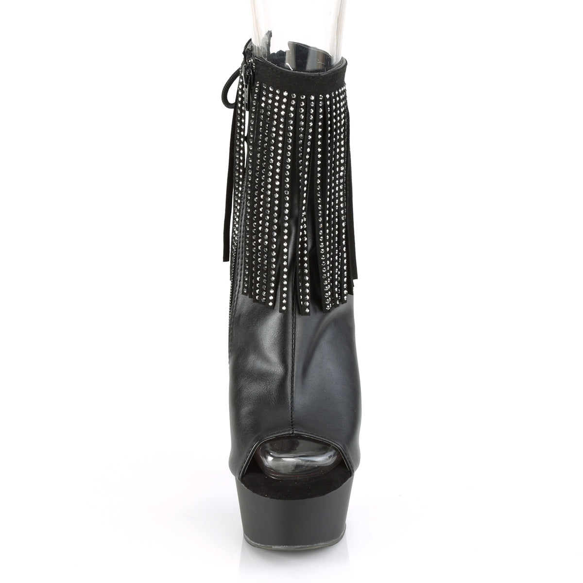Pleaser Bottines pour femmes DELIGHT-1018RSF BLK FAUX CUIR / BLK MATTE