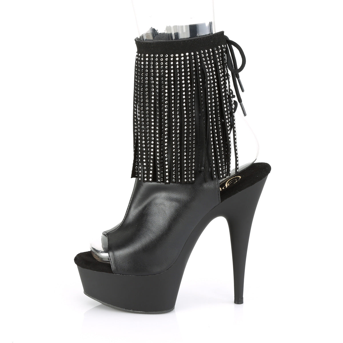 Pleaser Bottines pour femmes DELIGHT-1018RSF BLK FAUX CUIR / BLK MATTE