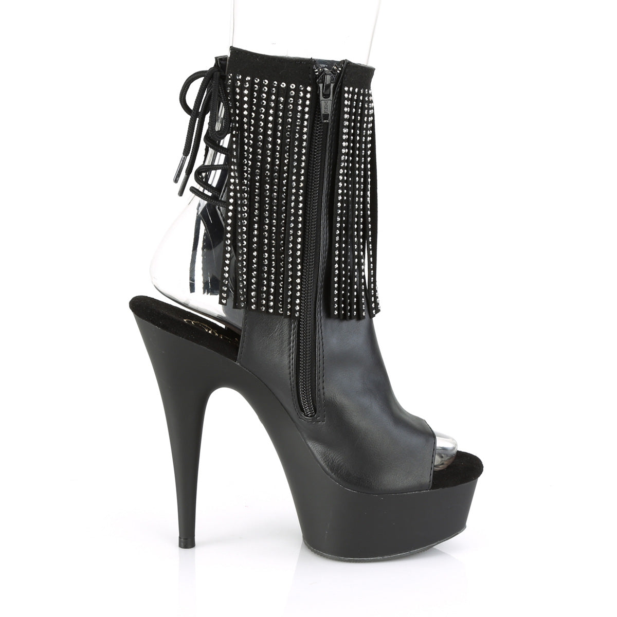 Pleaser Bottines pour femmes DELIGHT-1018RSF BLK FAUX CUIR / BLK MATTE