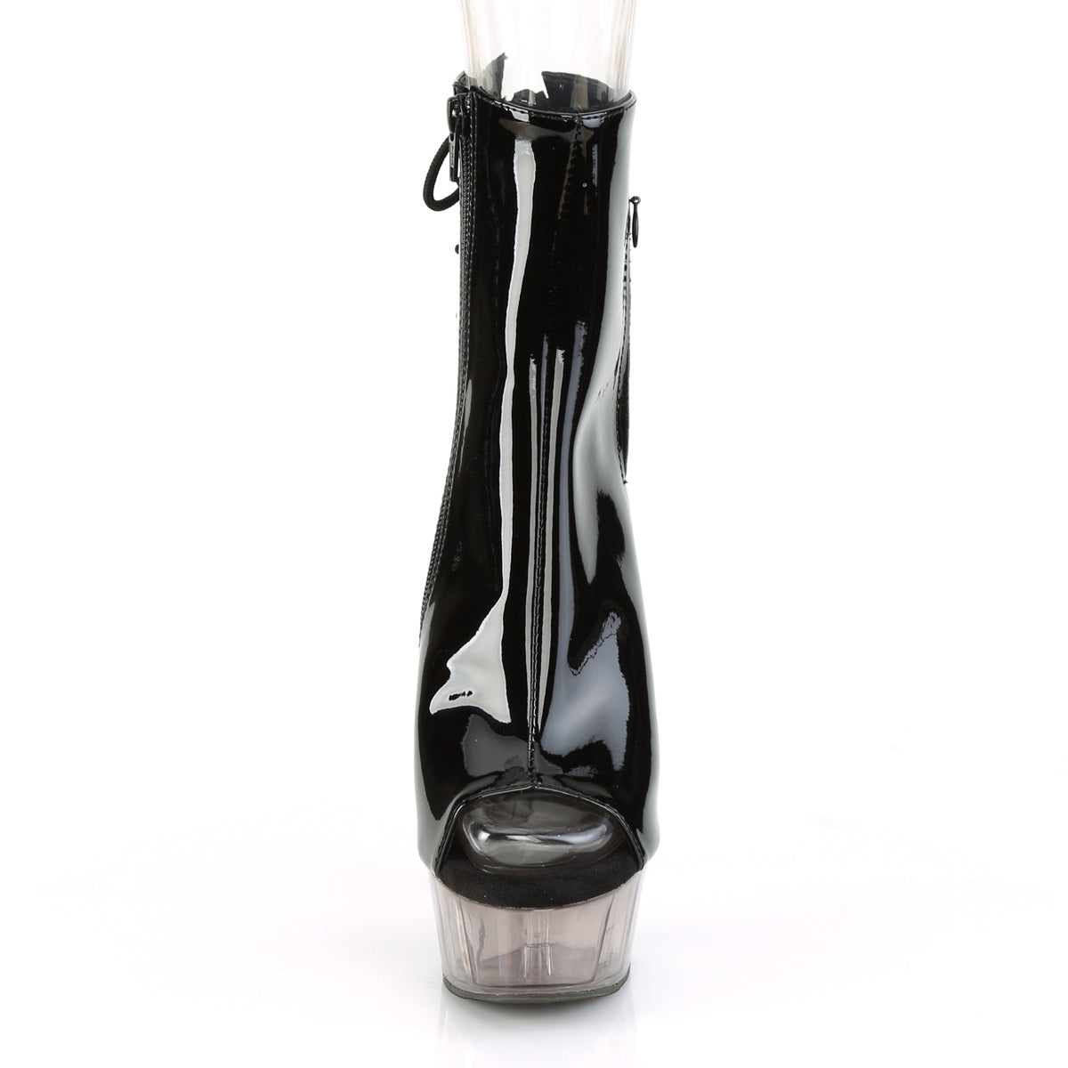 Pleaser Bottines pour femmes DELIGHT-1018t blk pat / fumée teinté