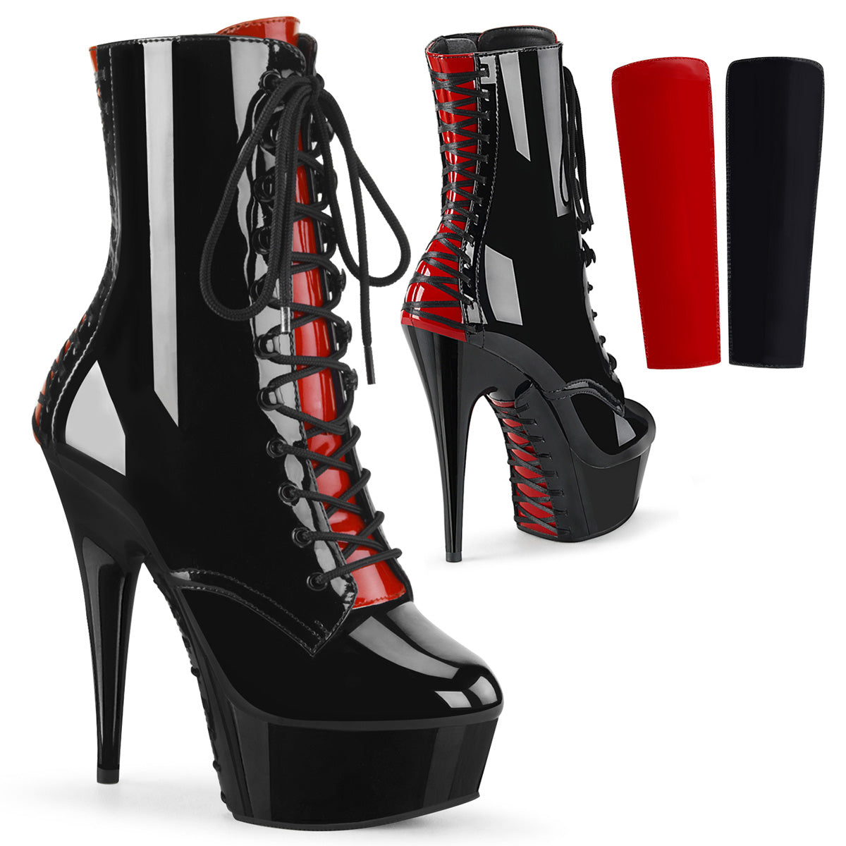 Pleaser Bottines pour femmes DELIGHT-1020fh blk pat / blk