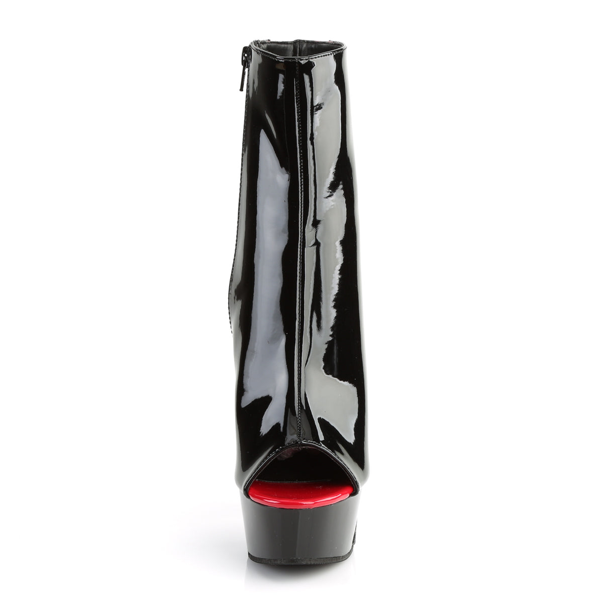 Pleaser Bottines pour femmes DELIGHT-1025 BLK-ROUGE PAT / BLK