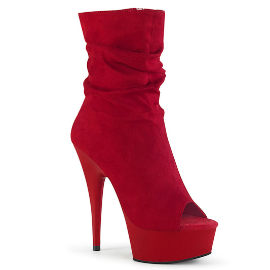 Pleaser Bottines pour femmes DELIGHT-1031 Faux Suisse rouge / rouge mat