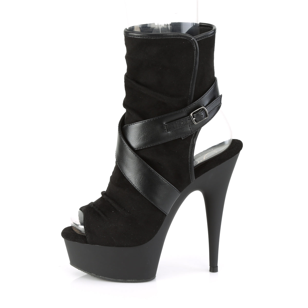 Pleaser Bottines pour femmes DELIGHT-1034 BLK FAUX SUDE-FAUX CUIR / BLK MATTE
