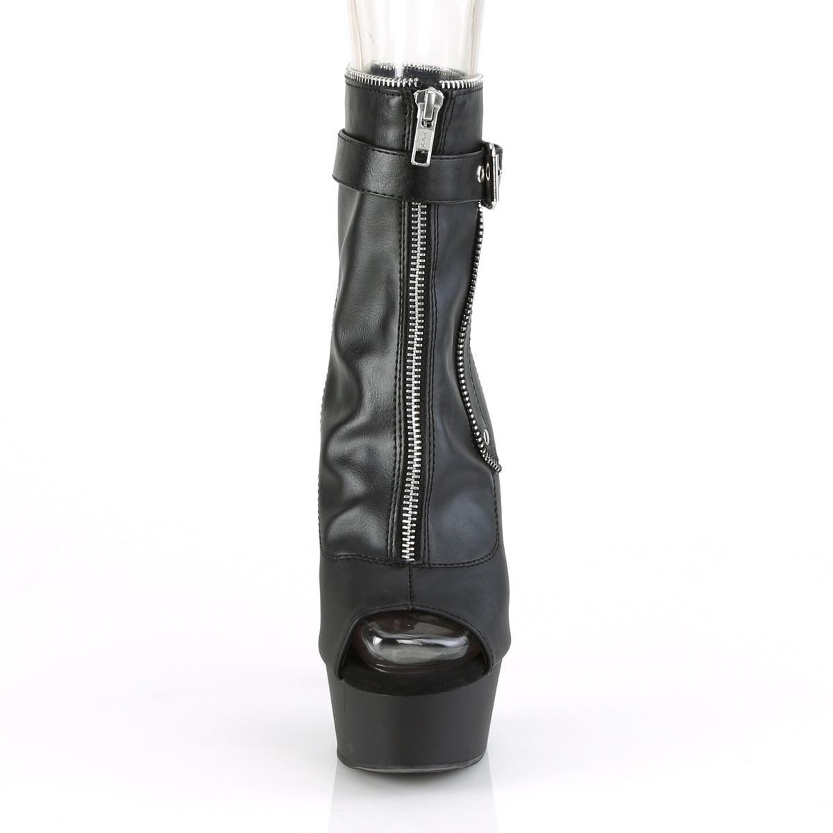 Pleaser Bottines pour femmes DELIGHT-1035 Blk Faux Cuir / Blk Matte