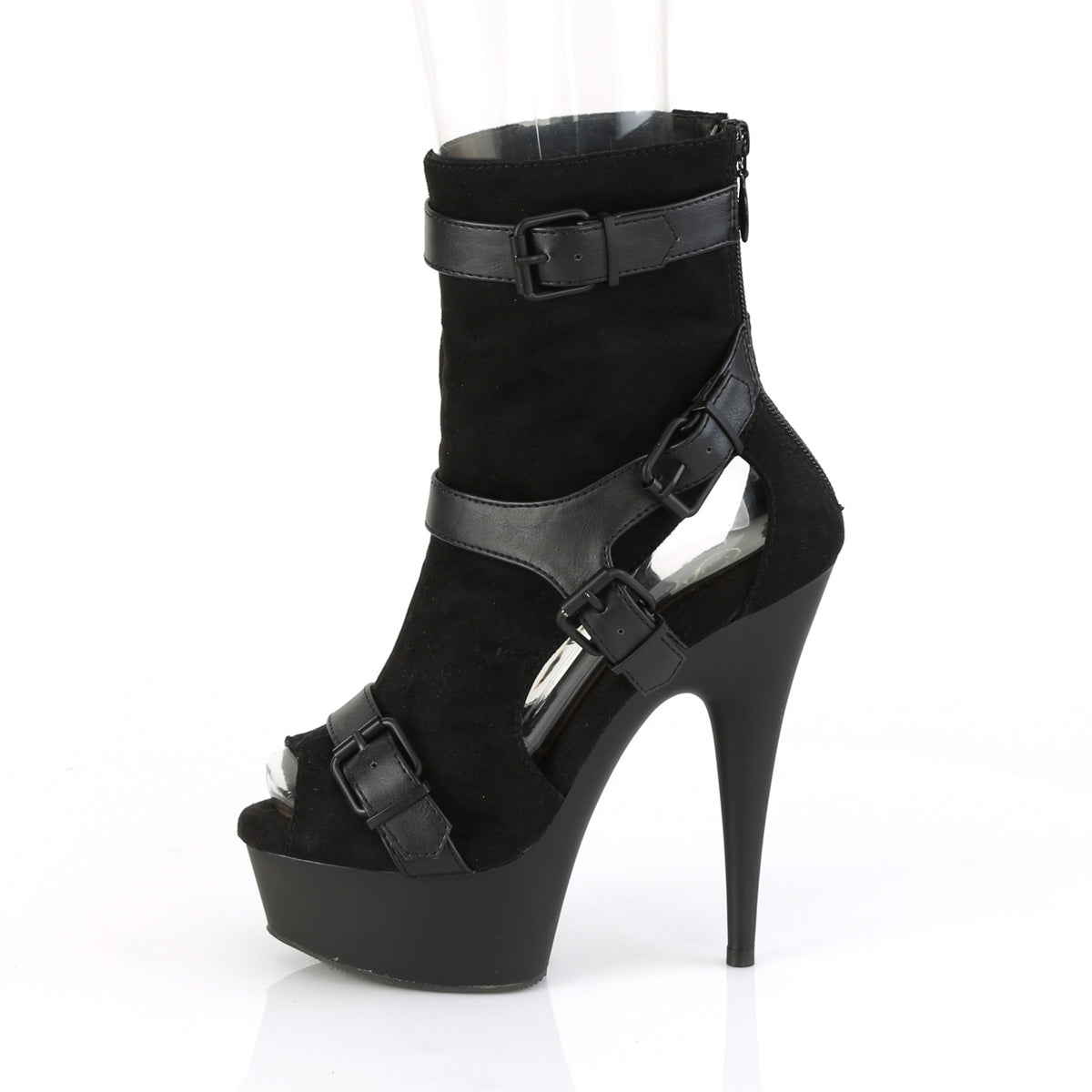 Pleaser Bottines pour femmes DELIGHT-1037 BLK FAUX SUDE-FAUX CUIR / BLK MATTE