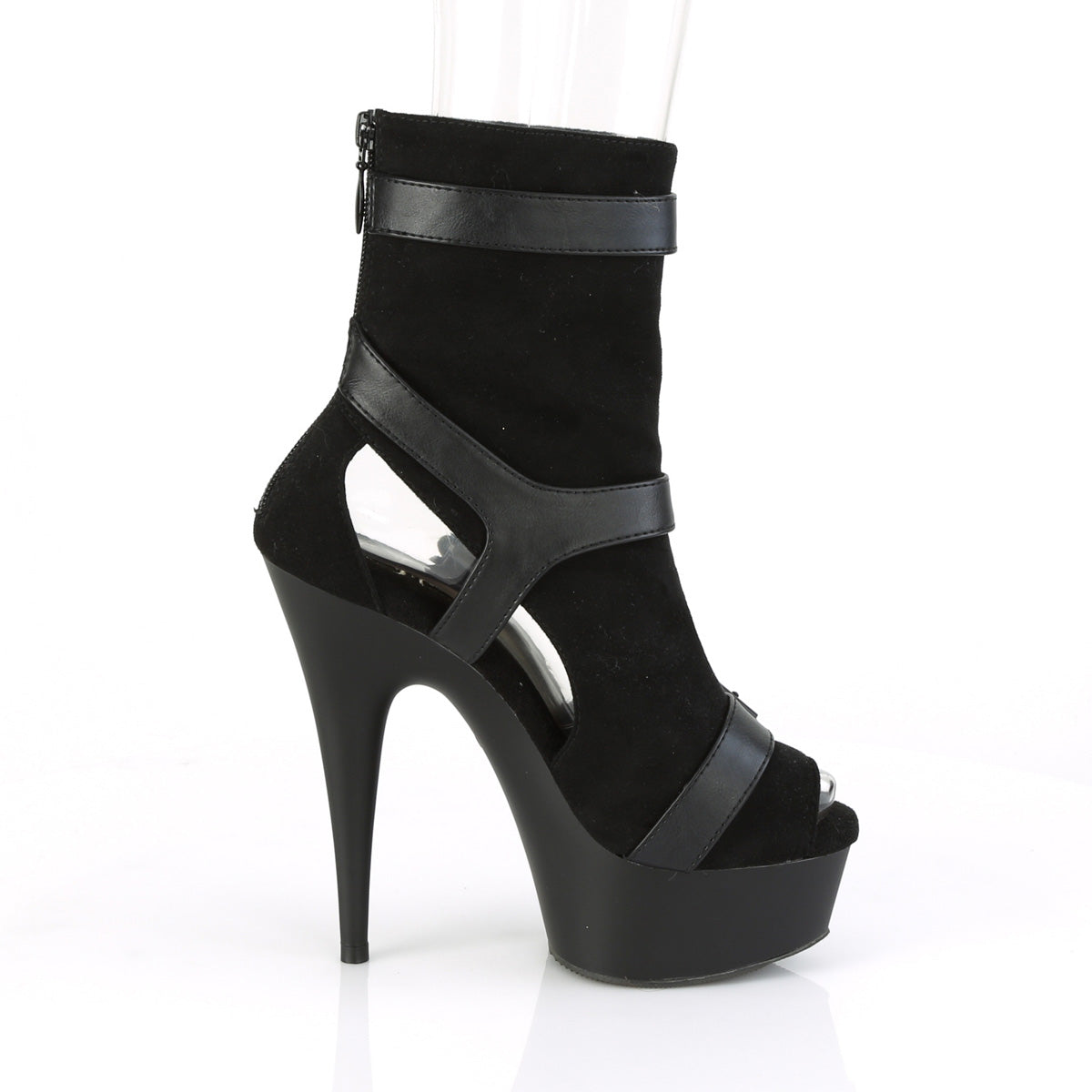 Pleaser Bottines pour femmes DELIGHT-1037 BLK FAUX SUDE-FAUX CUIR / BLK MATTE