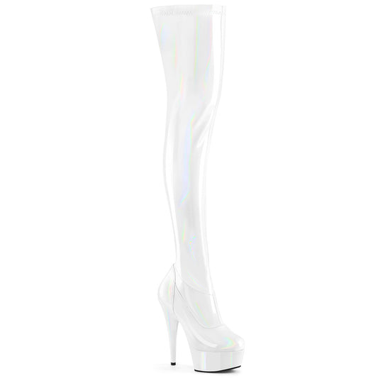 Pleaser   DELIGHT-3000hwr wht hologramme pat / m