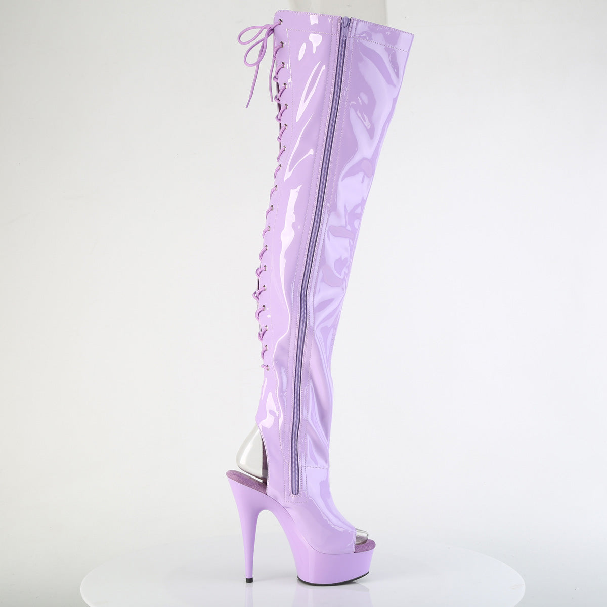 Pleaser Women's Platform Shoes DELIGHT-3017 Lavender Str. Pat/Lavender