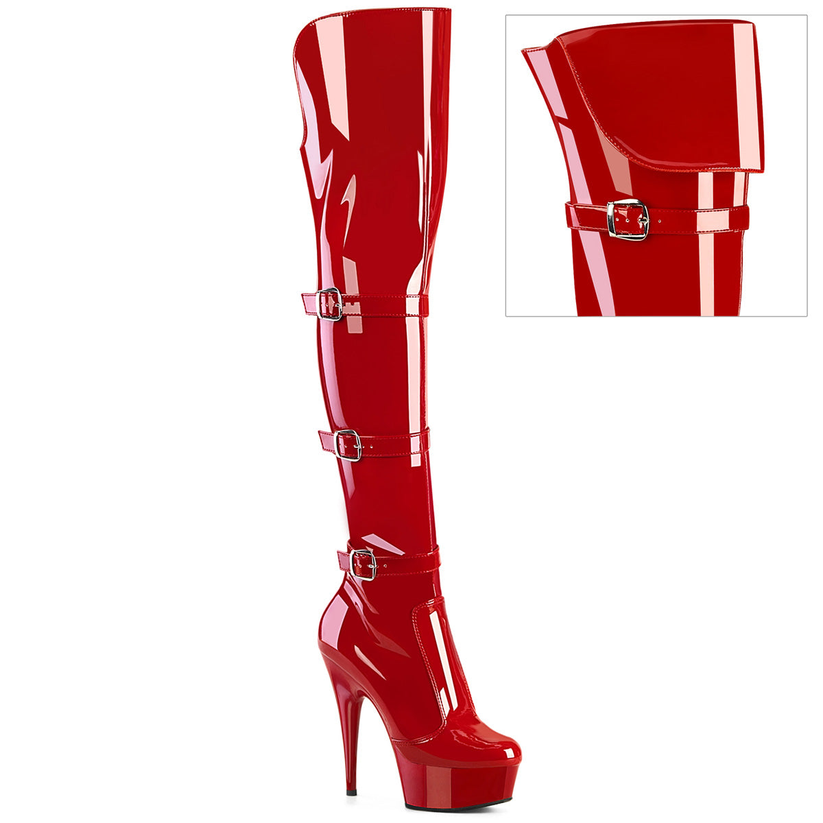 Pleaser DELIGHT-3018 Red Str. Pat/Red