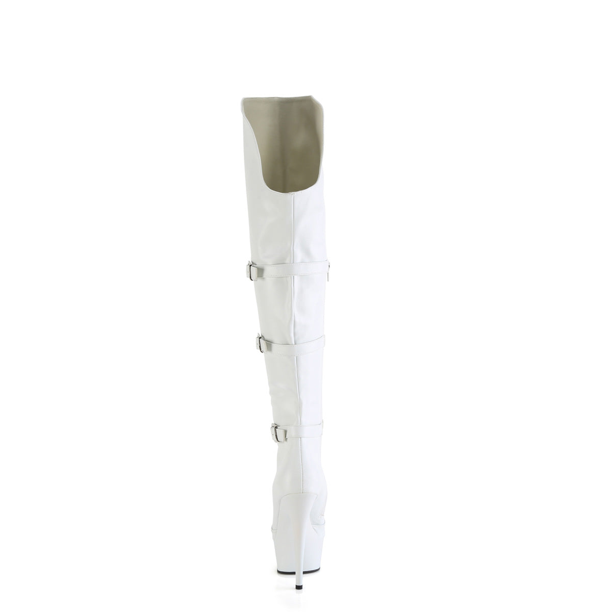 Pleaser DELIGHT-3018 Wht Str. Faux Leather/Wht Matte