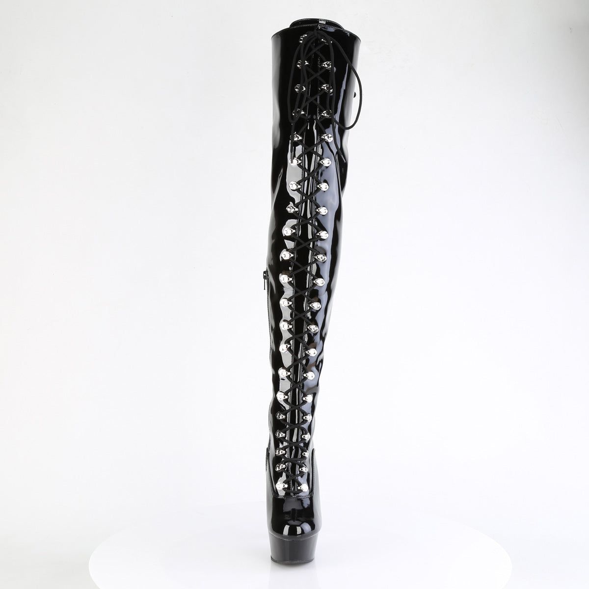 Pleaser DELIGHT-3022 Blk Str Pat/Blk