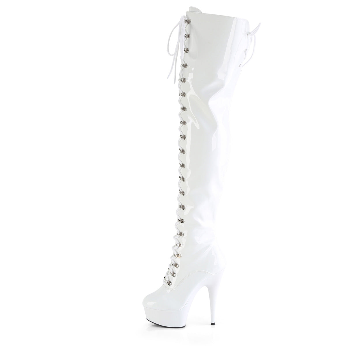 Pleaser DELIGHT-3022 Wht Str Pat/Wht