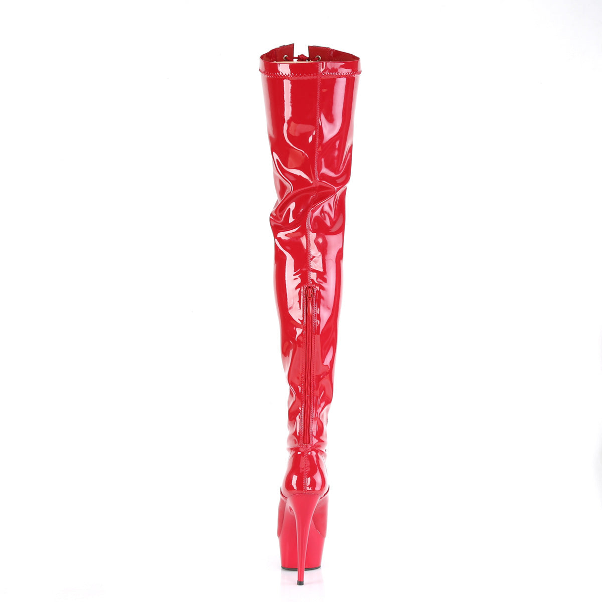 Pleaser Des bottes DELIGHT-3027 Red-Blk Str. Pat / rouge