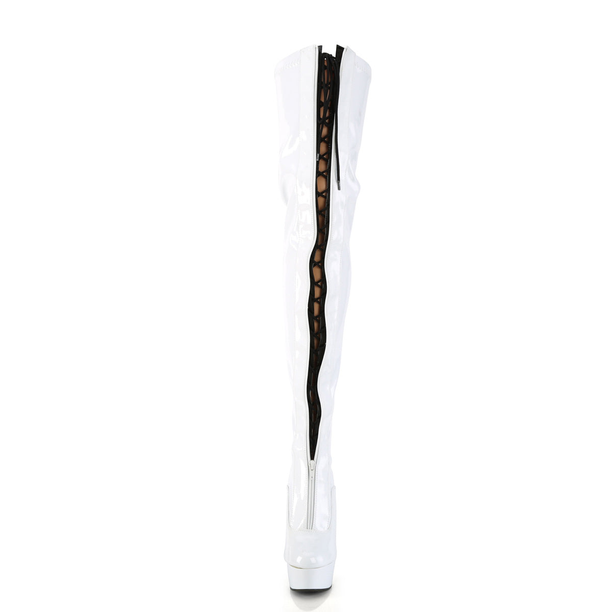 Pleaser Des bottes DELIGHT-3027 wht-blk str. Pat / wt