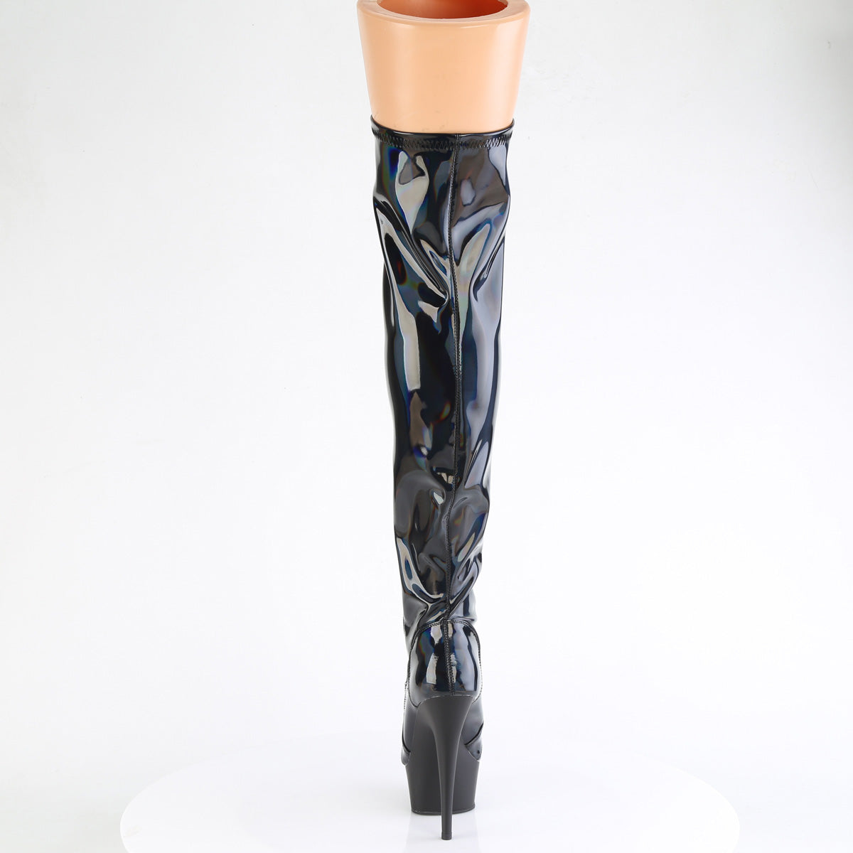 Pleaser DELIGHT-3029 Blk Str Hologram Pat / Blk Matte