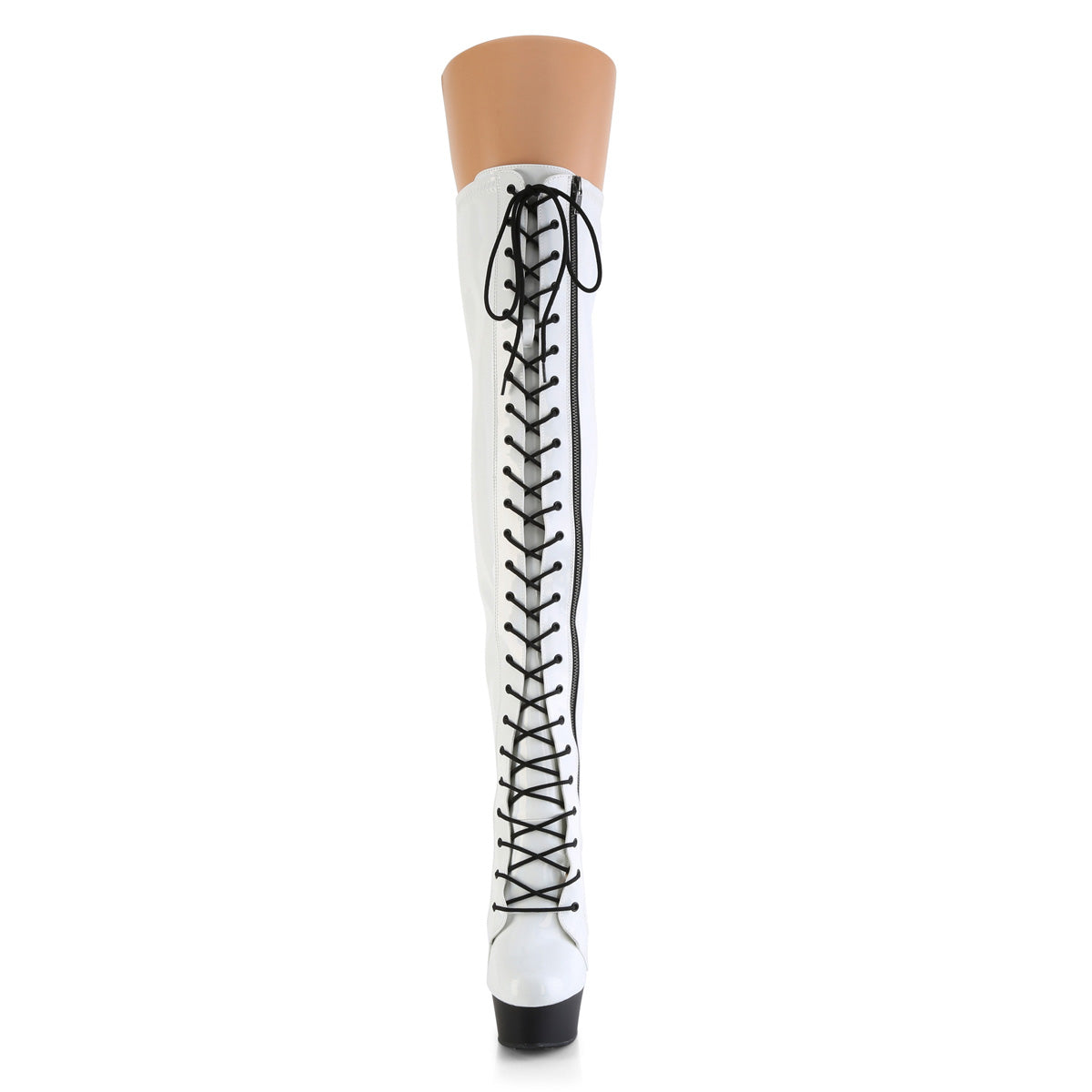 Pleaser DELIGHT-3029 Wht Str Hologram Pat / Blk Matte
