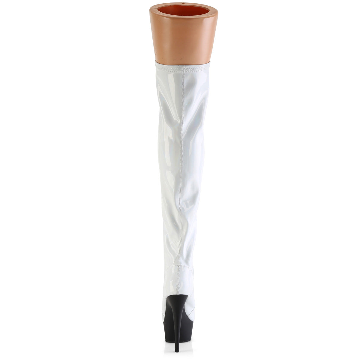 Pleaser DELIGHT-3029 Wht Str Hologram Pat / Blk Matte