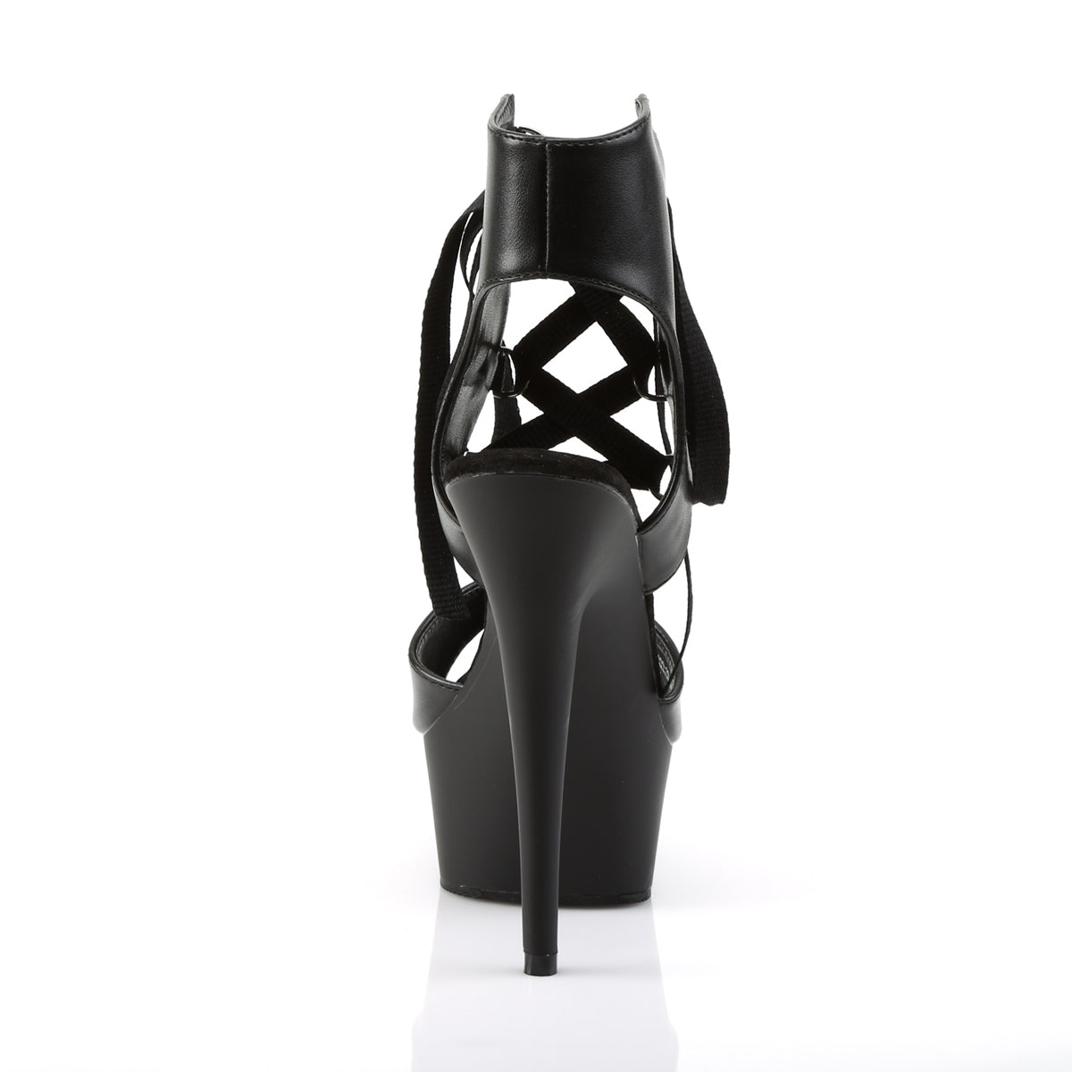 Pleaser Sandales pour femmes DELIGHT-600-14 Blk Faux Cuir / Blk