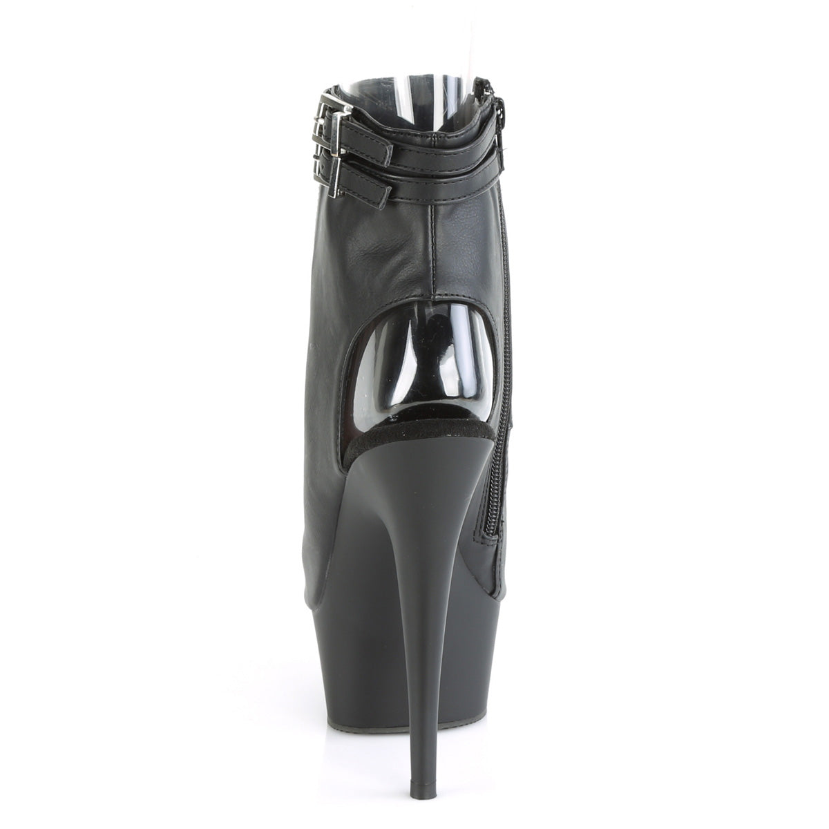 Pleaser Bottines pour femmes DELIGHT-600-18 BLK FAUX CUIR / BLK MATTE
