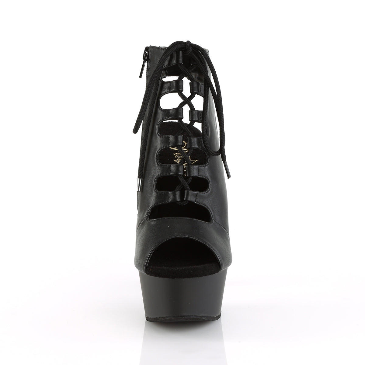 Pleaser Bottines pour femmes DELIGHT-600-20 BLK FAUX CUIR / BLK MATTE
