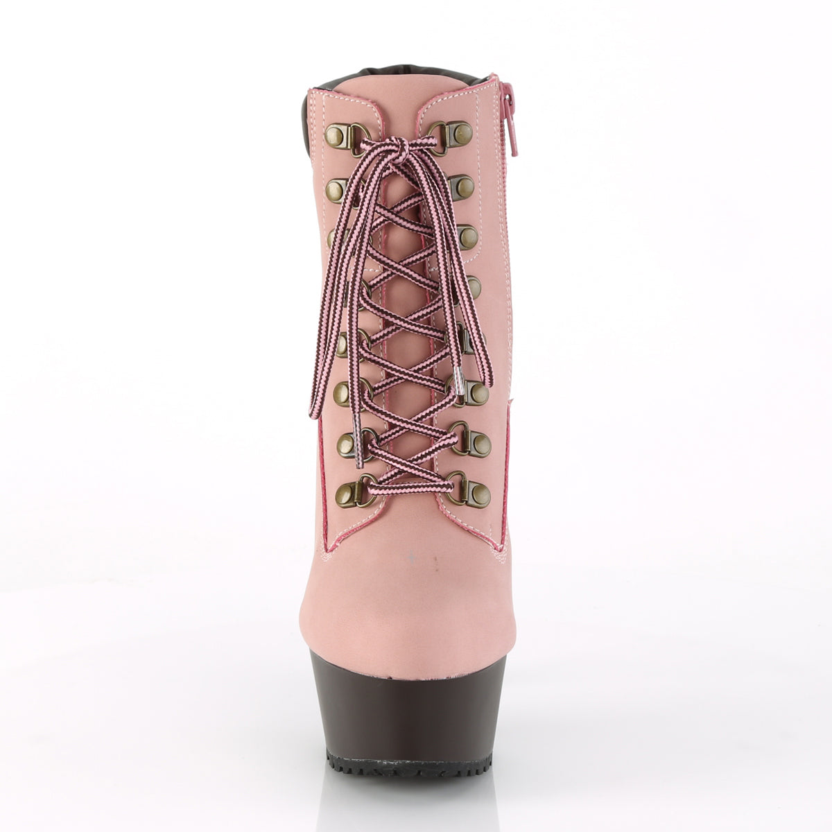 Pleaser Bottines pour femmes DELIGHT-600tl-02 B. Rose Nubuck Faux Cuir / D. Marron mate