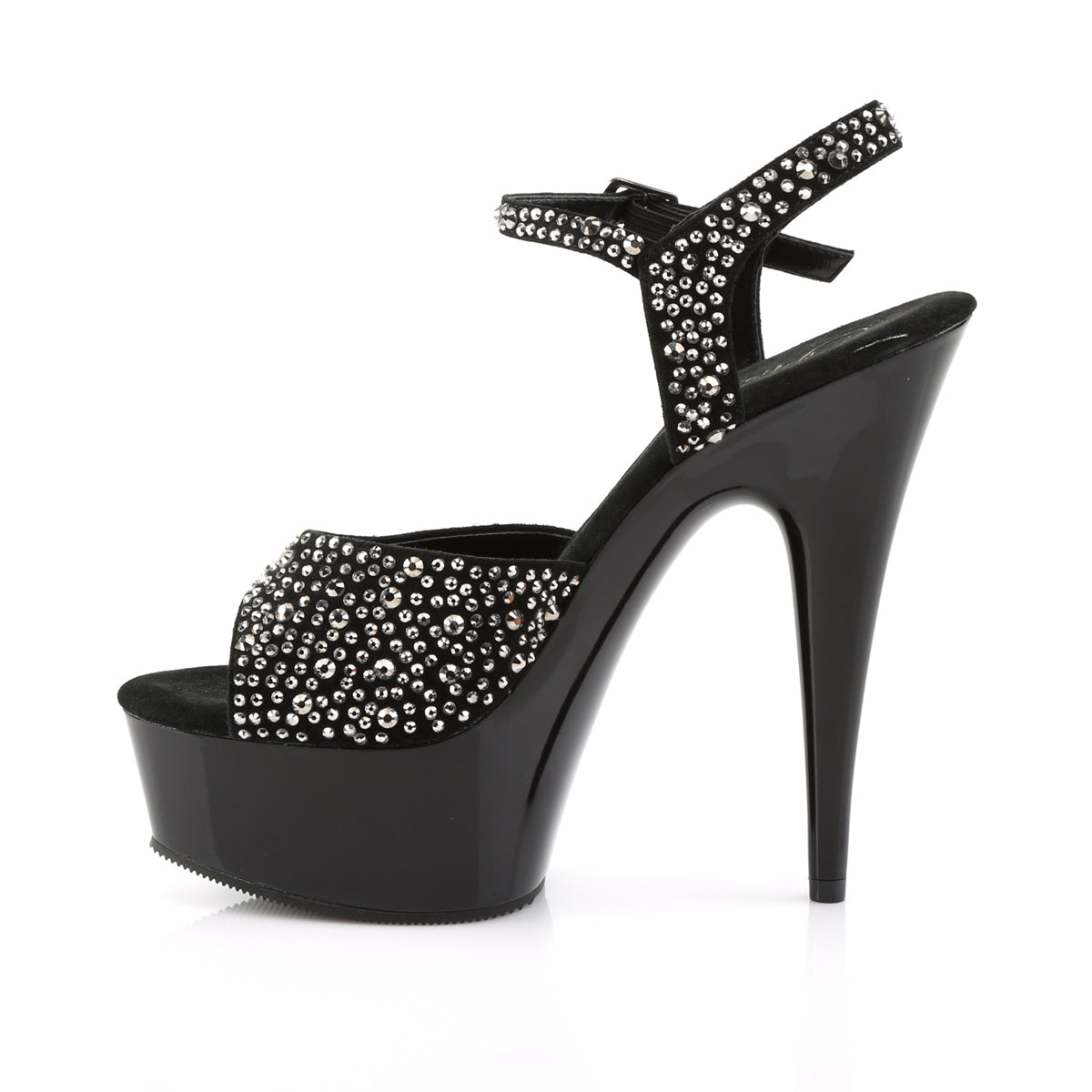 Pleaser Sandales pour femmes DELIGHT-609RS BLK SUDE-SAWTER RS / BLK