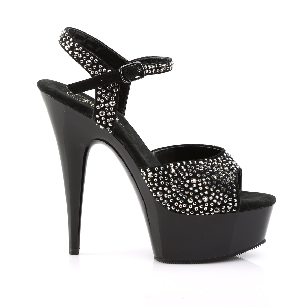 Pleaser Sandales pour femmes DELIGHT-609RS BLK SUDE-SAWTER RS / BLK
