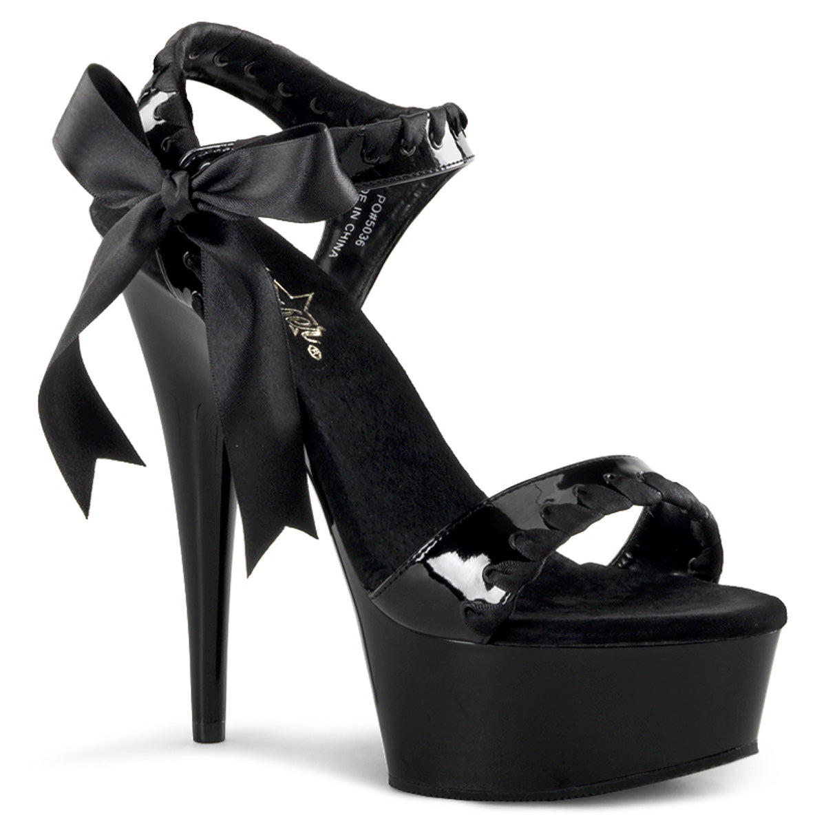 Pleaser Sandales pour femmes DELIGHT-615 blk / blk