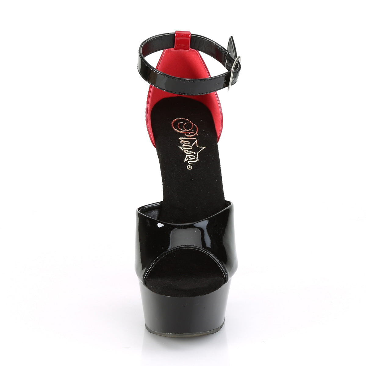 Pleaser Sandales pour femmes DELIGHT-617 BLK-ROUGE PAT / BLK-RED